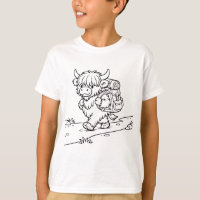 T-shirt pour enfants à colorier Yak de randonnée –