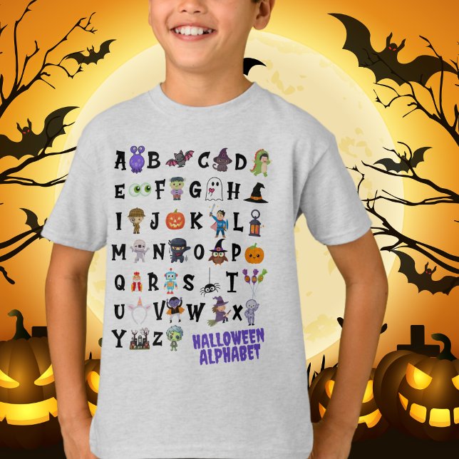 T-shirt pour enfants Alphabet Halloween (Créateur téléchargé)