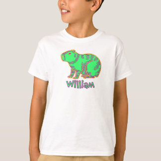 T-shirt pour enfants au capybara néon – Animal col
