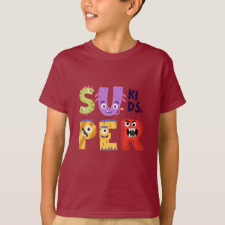T-shirt pour enfants avec des lettres de monstres