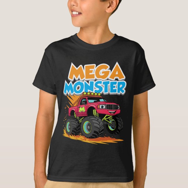 T-shirt pour enfants avec dessin animé de méga mon (Devant)
