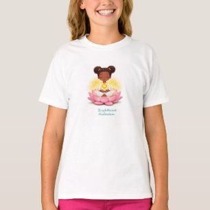 T-shirt pour enfants avec fille sur lotus