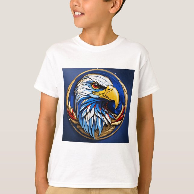 T-shirt pour enfants avec graphique de tête d'aigl (Devant)