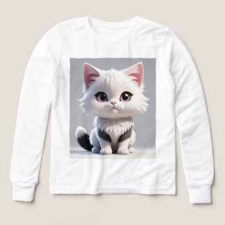 T-shirt pour enfants avec un chat de dessin animé 