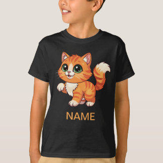 T-shirt pour enfants avec un chat de dessin animé 