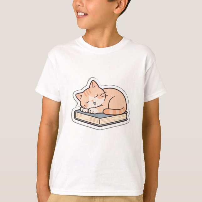 T-shirt pour enfants avec un chat mignon endormi s (Devant)