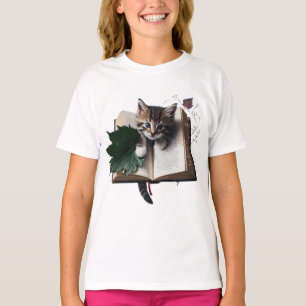 T-shirt pour enfants avec un chaton magique et liv