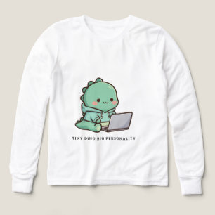 T-shirt pour enfants avec un dinosaure mignon et u