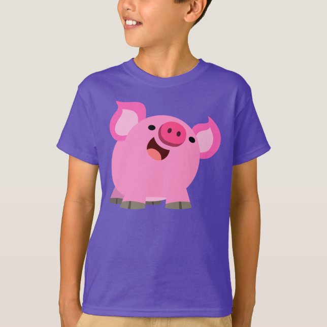 T-shirt pour enfants avec un joli cochon de dessin (Devant)