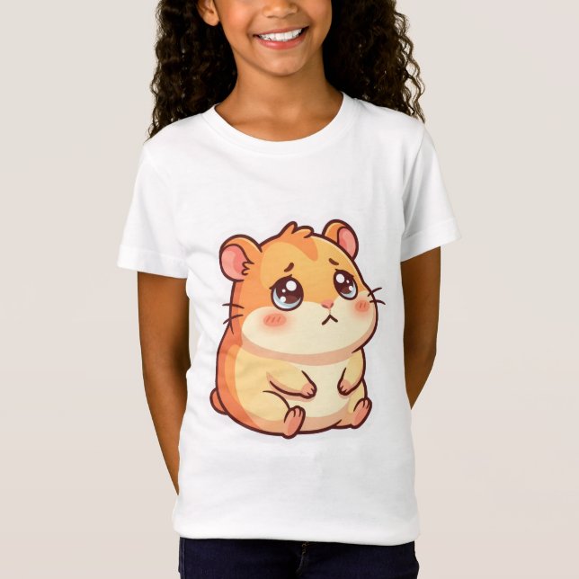 T-shirt pour enfants avec un mème de hamster chibi (Devant)