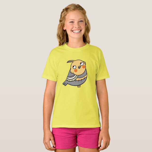 T-shirt pour enfants avec un oiseau de dessin anim (Devant entier)