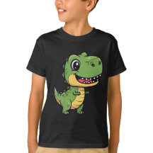 T-shirt pour enfants avec un T-Rex de dessin animé