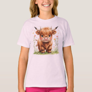 T-shirt pour enfants avec une jolie vache des High