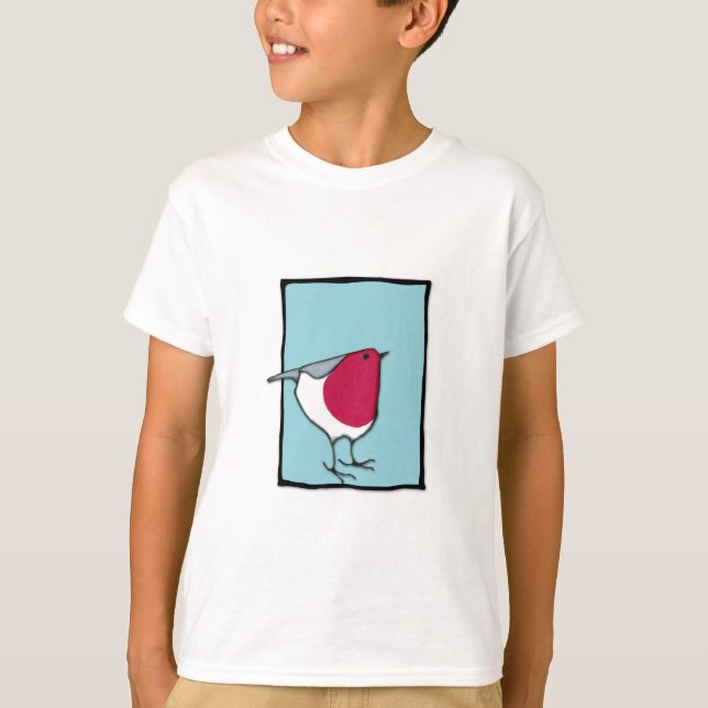 T-shirt pour enfants bleu petit Robin (Devant)