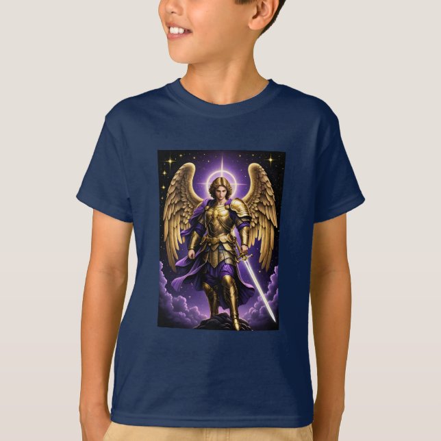 T-shirt pour enfants catholique romain Saint Miche (Devant)