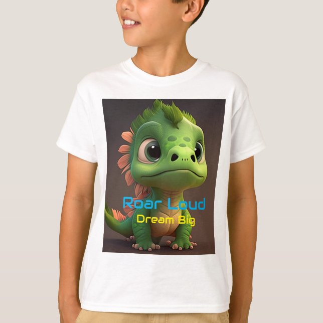 T-SHIRT POUR ENFANTS, CONCEPTION DINO (Devant)