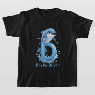 T-shirt pour enfants dauphin mignon   D est pour D