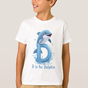 T-shirt pour enfants dauphin mignon D est pour D