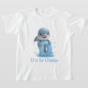 T-shirt pour enfants dauphin mignon D est pour D