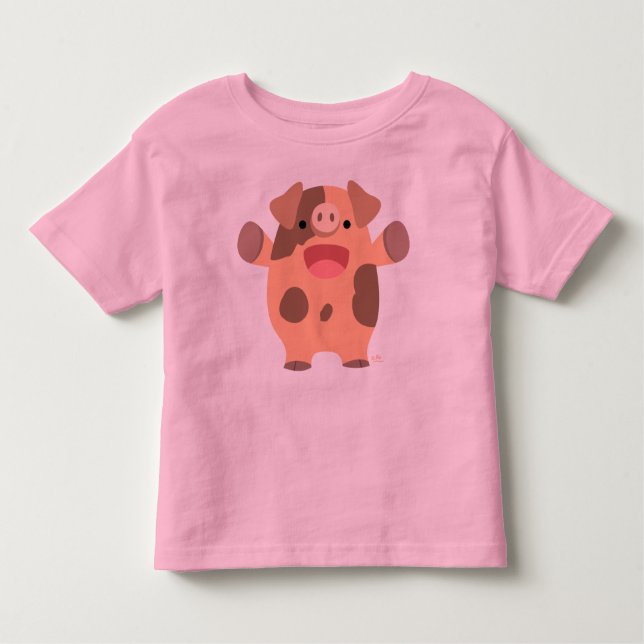 T-shirt pour enfants de cochon de caricatures (Devant)
