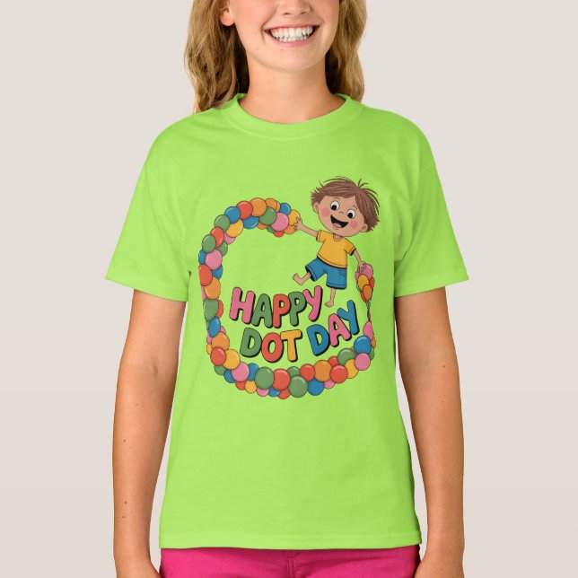 T-shirt pour enfants de maternelle Happy Dot Day 1 (Devant)