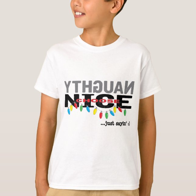 T-shirt pour enfants de Noël "NAUGHTY Choose NICE" (Devant)
