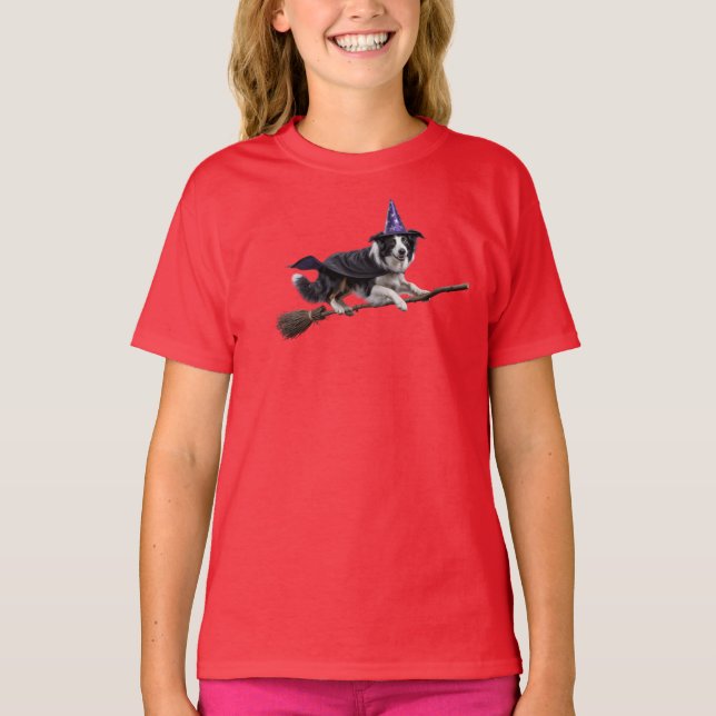 T-shirt pour enfants de sorcière mignonne Border C (Devant)