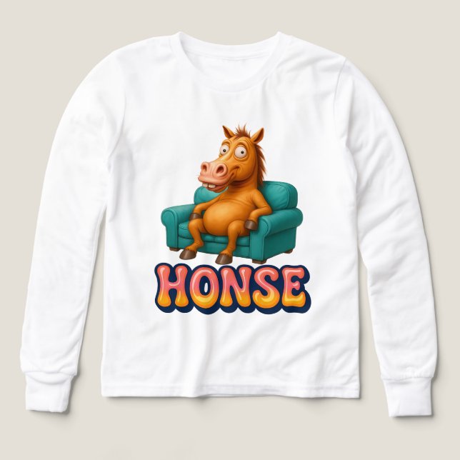 T-Shirt pour enfants drôle de cheval de Honse assi (Motif recto)