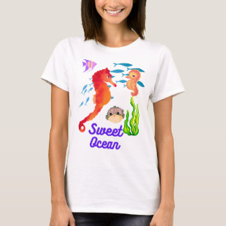 T-shirt pour enfants, hippopotame mignon dans l'Oc