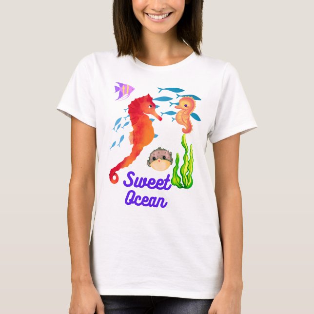 T-shirt pour enfants, hippopotame mignon dans l'Oc (Devant)
