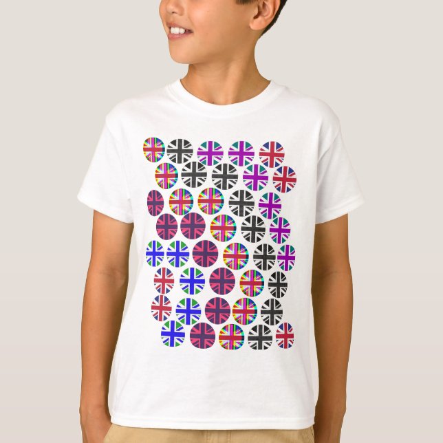 T-shirt pour enfants. Jacks/drapeaux Union multico (Devant)