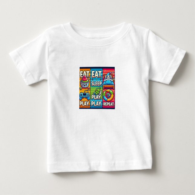 T-shirt pour enfants "Manger. Jouer. Dormir. Recom (Devant)