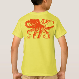 T-shirt pour enfants Orange Pieuvre – Tee-shirt de