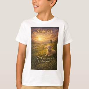 T-shirt pour enfants Psaume 23:1 Agneau Chrétien
