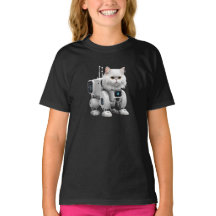 T-shirt pour enfants Robot Persan Blanc Mignon
