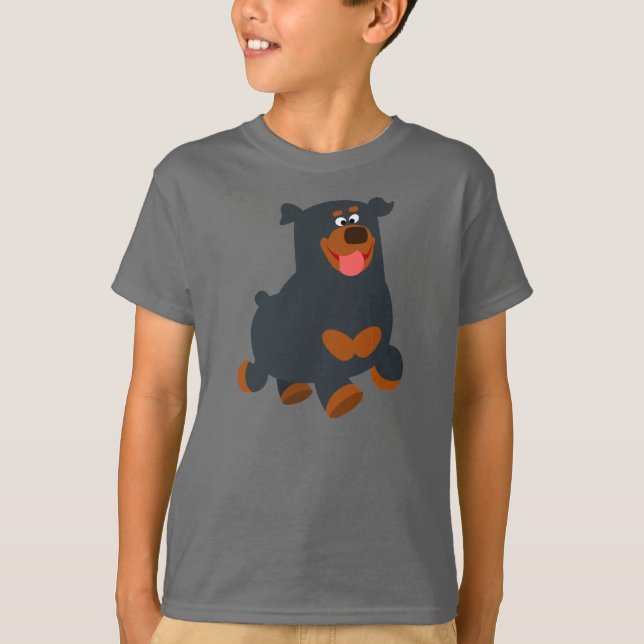 T-shirt pour enfants Rottweiler de dessin animé ga (Devant)