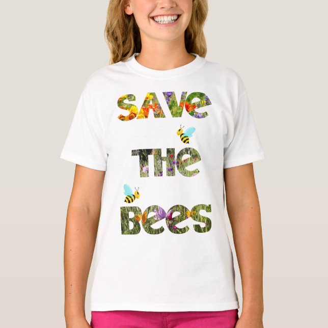 T-shirt pour enfants Sauver les abeilles Fleurs sa (Devant)