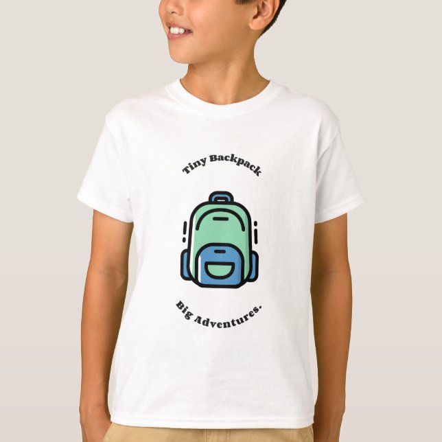 T-shirt pour enfants Tiny Backpack Big Adventures (Devant)
