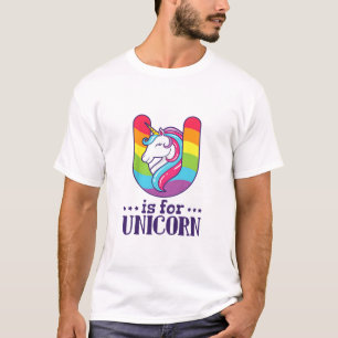 T-shirt pour enfants U est pour la licorne Alphabe