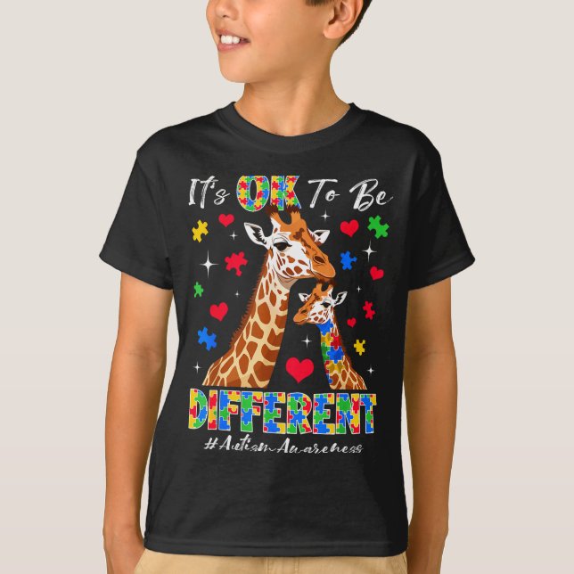 T-shirt Pour être différents, les puzzles de girafe de sen (Devant)