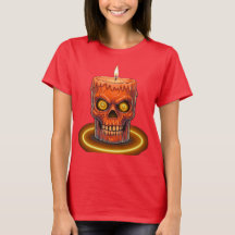 T-Shirt pour femme à la bougie crâne fondu gothiqu