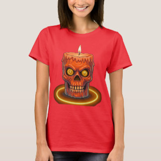 T-Shirt pour femme à la bougie crâne fondu gothiqu