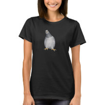 T-shirt pour femme avec pigeon de ville en cartoon