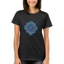 T-shirt pour femme avec un beau mandala bleu