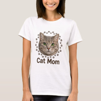 T-shirt pour femme Chat Maman Tabby