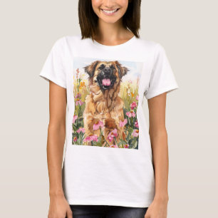 T-Shirt pour femme Leonberger aquarelle