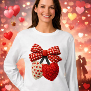 T-shirt pour femmes à cœur au crochet
