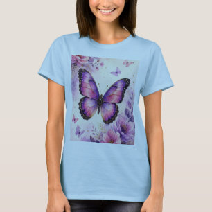 T-shirt pour femmes à papillon floral Bloom With G