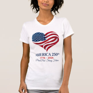 T-shirt pour femmes America 250 Drapeau Cœur 1776-
