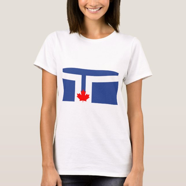 T-shirt pour femmes avec drapeau de Toronto, Canad (Devant)